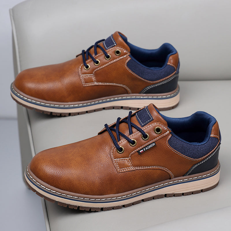 Men’s Comfort Leather Work Shoes – Arch Support, Pressure Relief, Lightweight & Slip-Resistant for All-Day Wear