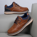 Men’s Comfort Leather Work Shoes – Arch Support, Pressure Relief, Lightweight & Slip-Resistant for All-Day Wear