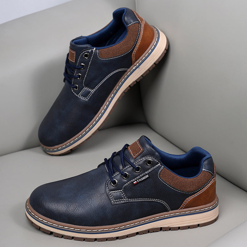 Men’s Comfort Leather Work Shoes – Arch Support, Pressure Relief, Lightweight & Slip-Resistant for All-Day Wear