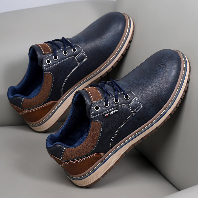 Men’s Comfort Leather Work Shoes – Arch Support, Pressure Relief, Lightweight & Slip-Resistant for All-Day Wear
