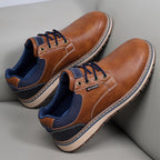 Men’s Comfort Leather Work Shoes – Arch Support, Pressure Relief, Lightweight & Slip-Resistant for All-Day Wear