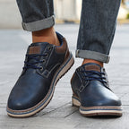 Men’s Comfort Leather Work Shoes – Arch Support, Pressure Relief, Lightweight & Slip-Resistant for All-Day Wear