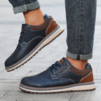 Men’s Comfort Leather Work Shoes – Arch Support, Pressure Relief, Lightweight & Slip-Resistant for All-Day Wear