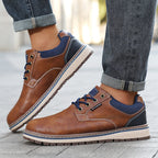 Men’s Comfort Leather Work Shoes – Arch Support, Pressure Relief, Lightweight & Slip-Resistant for All-Day Wear