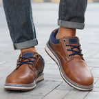Men’s Comfort Leather Work Shoes – Arch Support, Pressure Relief, Lightweight & Slip-Resistant for All-Day Wear