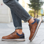 Men’s Comfort Leather Work Shoes – Arch Support, Pressure Relief, Lightweight & Slip-Resistant for All-Day Wear
