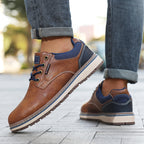Men’s Comfort Leather Work Shoes – Arch Support, Pressure Relief, Lightweight & Slip-Resistant for All-Day Wear