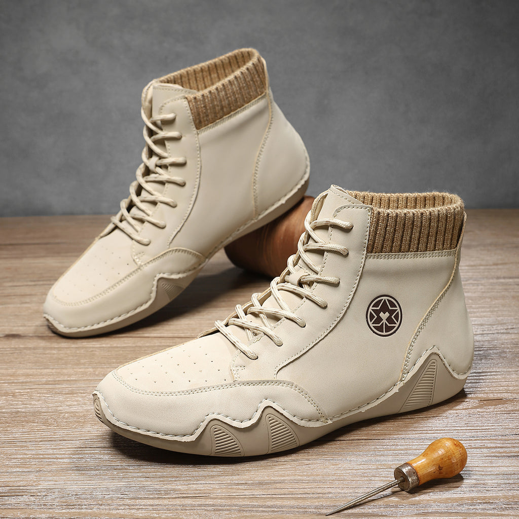 ⏰Limited-Time 70% OFF – Men’s Handmade Orthopedic Leather Boots – Wide Toe Box, Waterproof, Arch Support & Pressure Relief