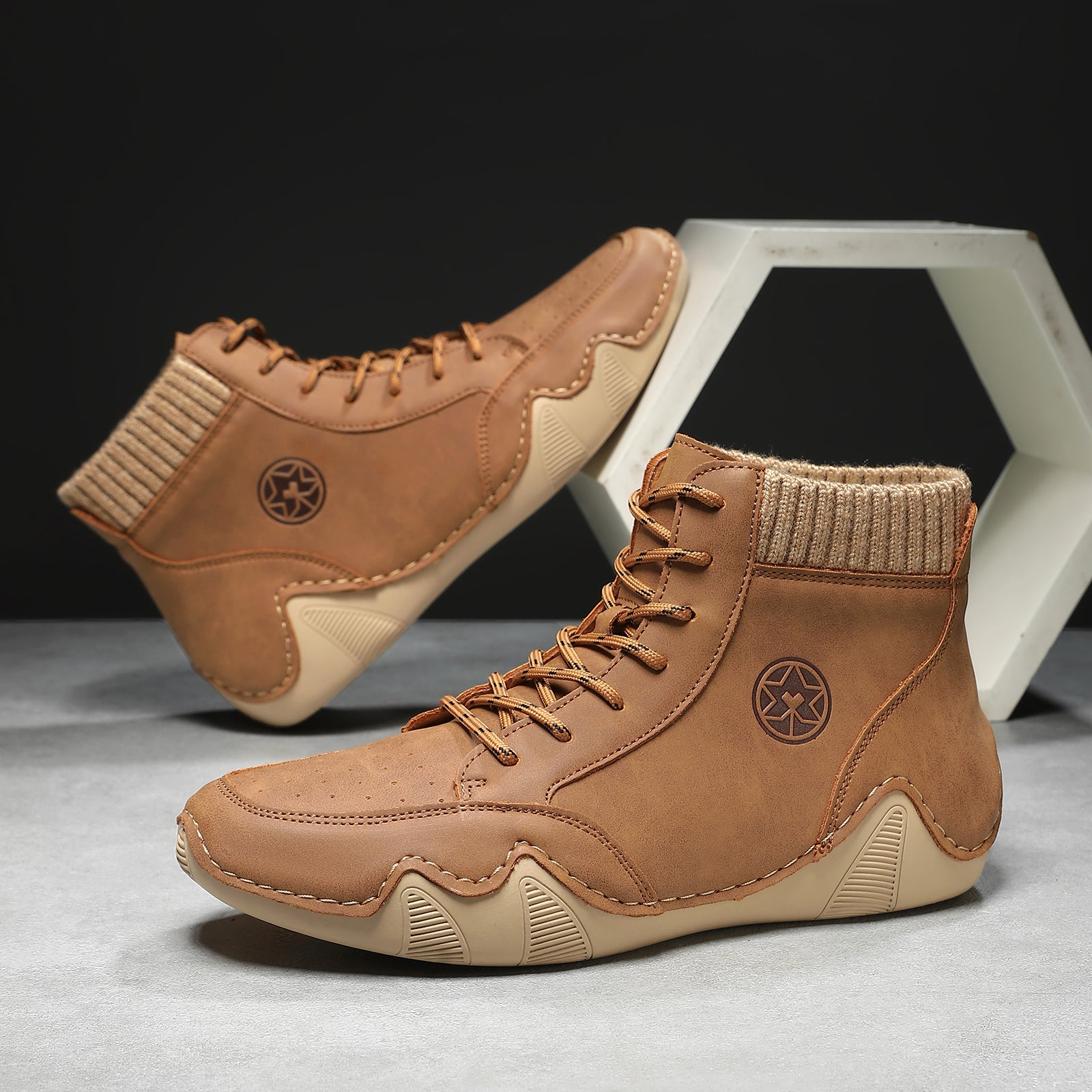 ⏰Limited-Time 70% OFF – Men’s Handmade Orthopedic Leather Boots – Wide Toe Box, Waterproof, Arch Support & Pressure Relief