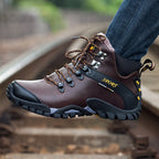 ⏰Limited Time Sale 70% OFF-Men’s Handmade Premium Leather Slip-On Driving Boots – Wide Toe, Arch Support, Waterproof, Pressure Relief, Non-Slip Sole for Casual, Travel&Outdoor