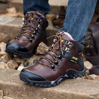 ⏰Limited Time Sale 70% OFF-Men’s Handmade Premium Leather Slip-On Driving Boots – Wide Toe, Arch Support, Waterproof, Pressure Relief, Non-Slip Sole for Casual, Travel&Outdoor