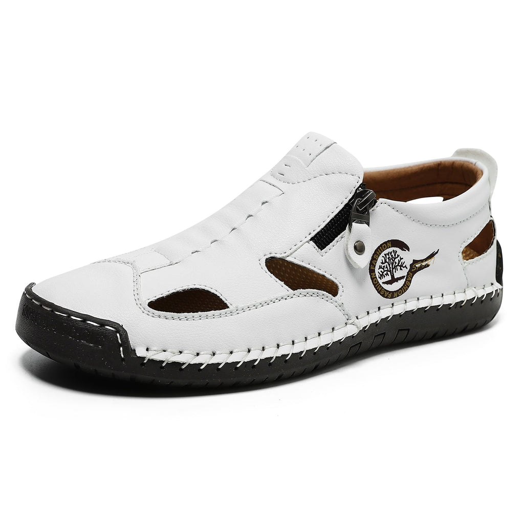 (⏳NOW ON: 70% OFF Sale! 🔥)Mens Casual Shoes Summer Breathable Sneakers Loafers Walking Shoes Hand Made Lace-Up Leather Dress Flats Shoes for Driving Business Working Office
