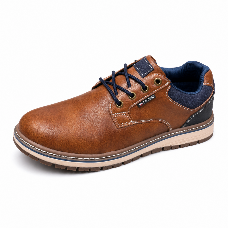 Men’s Comfort Leather Work Shoes – Arch Support, Pressure Relief, Lightweight & Slip-Resistant for All-Day Wear