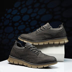 💥 12 HOURS. NO PAIN. – Men’s Vintage Leather Oxford Sneakers – Lightweight, Breathable, Arch Support, Flexible Non-Slip Sole