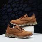 💥 12 HOURS. NO PAIN. – Men’s Vintage Leather Oxford Sneakers – Lightweight, Breathable, Arch Support, Flexible Non-Slip Sole