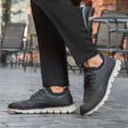 💥 12 HOURS. NO PAIN. – Men’s Vintage Leather Oxford Sneakers – Lightweight, Breathable, Arch Support, Flexible Non-Slip Sole