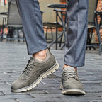 💥 12 HOURS. NO PAIN. – Men’s Vintage Leather Oxford Sneakers – Lightweight, Breathable, Arch Support, Flexible Non-Slip Sole