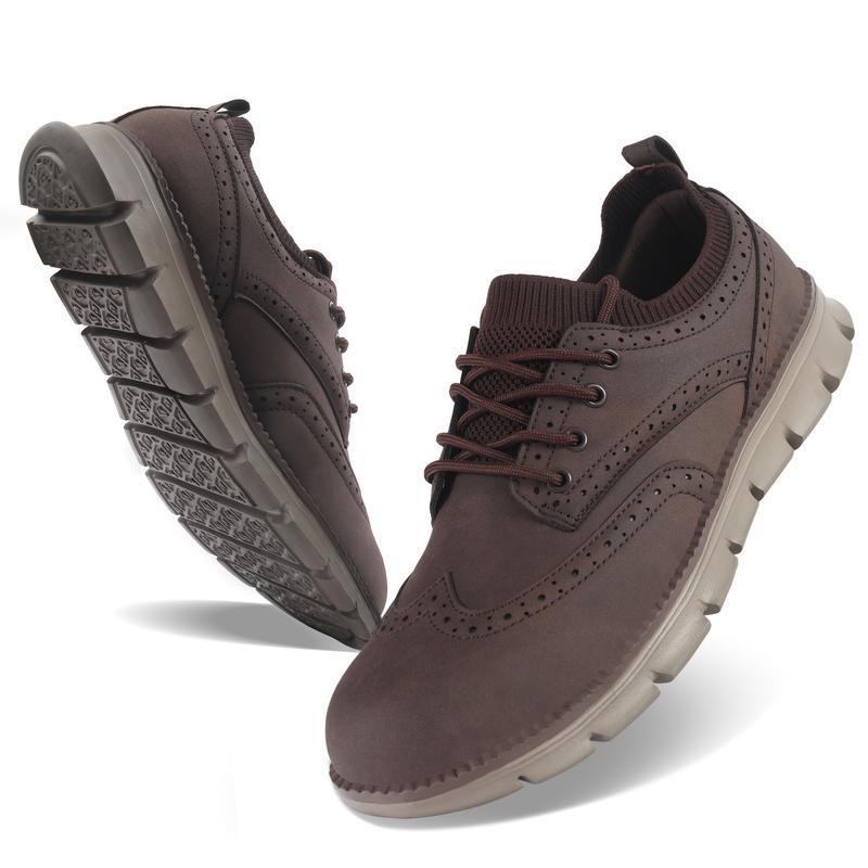 💥 12 HOURS. NO PAIN. – Men’s Vintage Leather Oxford Sneakers – Lightweight, Breathable, Arch Support, Flexible Non-Slip Sole