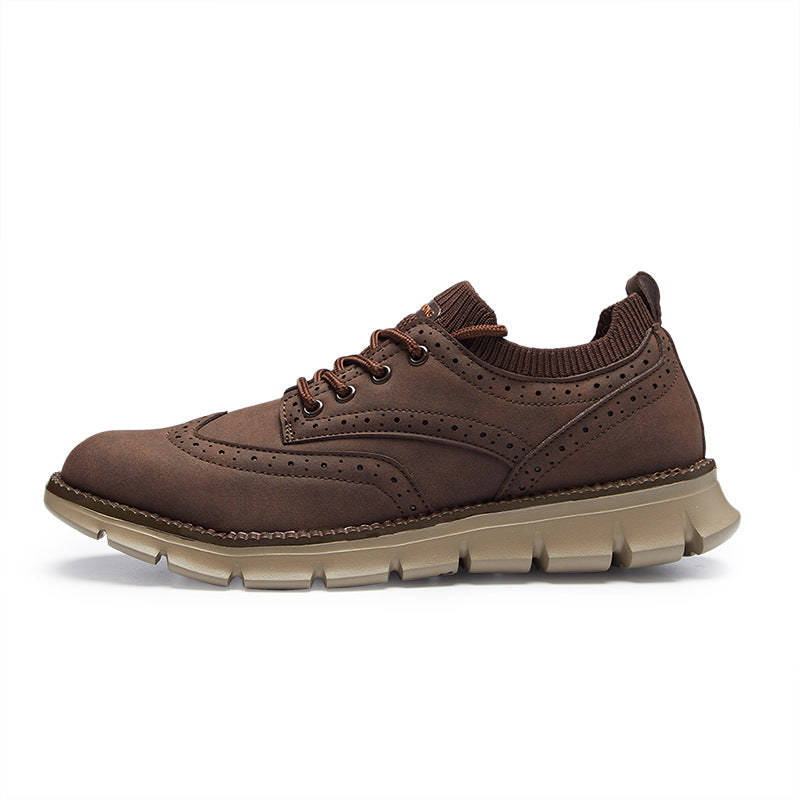 💥 12 HOURS. NO PAIN. – Men’s Vintage Leather Oxford Sneakers – Lightweight, Breathable, Arch Support, Flexible Non-Slip Sole