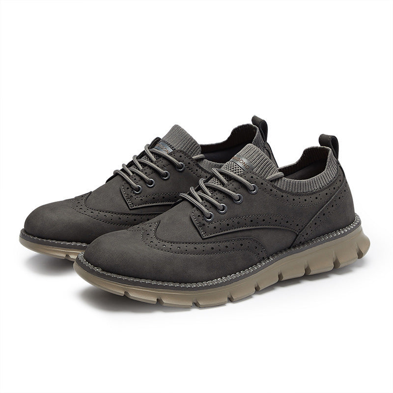 💥 12 HOURS. NO PAIN. – Men’s Vintage Leather Oxford Sneakers – Lightweight, Breathable, Arch Support, Flexible Non-Slip Sole