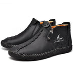 ⏰Limited-Time 70% OFF—Men’s Wide-Fit Handmade Driving Boots – Easy Zip, All-Day Comfort, Arch Support, Waterproof, Pressure Relief, Non-Slip Sole for Casual, Travel&Outdoor