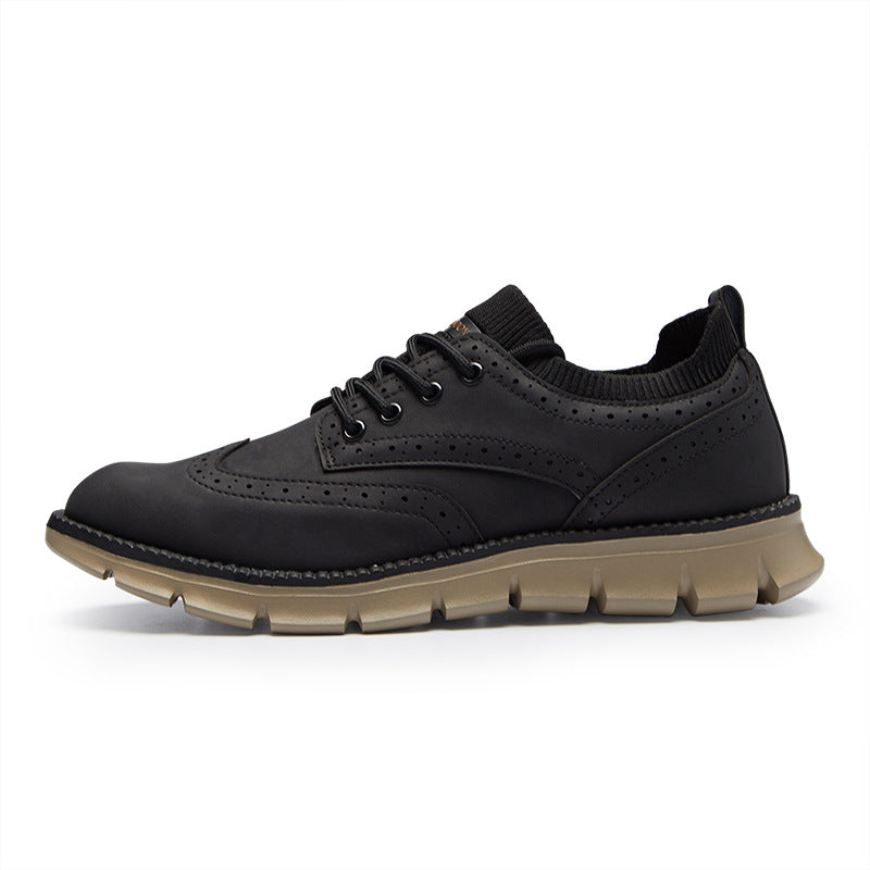 💥 12 HOURS. NO PAIN. – Men’s Vintage Leather Oxford Sneakers – Lightweight, Breathable, Arch Support, Flexible Non-Slip Sole