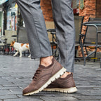 💥 12 HOURS. NO PAIN. – Men’s Vintage Leather Oxford Sneakers – Lightweight, Breathable, Arch Support, Flexible Non-Slip Sole