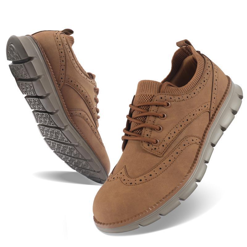 💥 12 HOURS. NO PAIN. – Men’s Vintage Leather Oxford Sneakers – Lightweight, Breathable, Arch Support, Flexible Non-Slip Sole