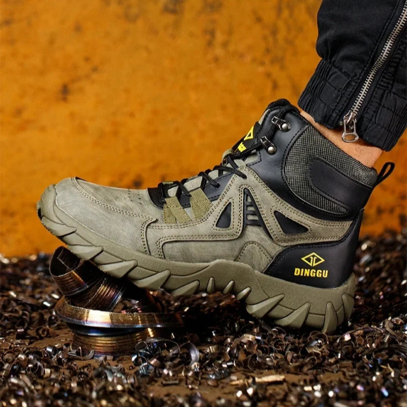 Men’s Steel Toe Orthotic Work Boots – Puncture-Resistant, Waterproof, Non-Slip, All-Day Comfort