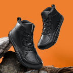 ⏰Limited-Time 70% OFF –Men's Barefoot Orthopedic Hiking Boots – Comfortable Leather, Arch Support, Non-Slip, Lace-Up Combat Boots for Work & Outdoors
