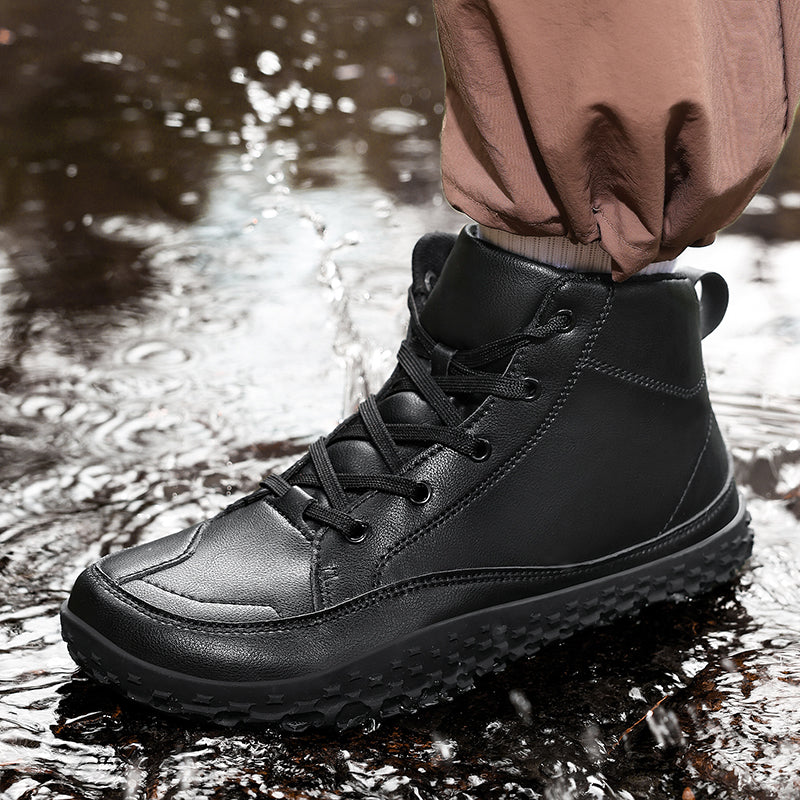 ⏰Limited-Time 70% OFF –Men's Barefoot Orthopedic Hiking Boots – Comfortable Leather, Arch Support, Non-Slip, Lace-Up Combat Boots for Work & Outdoors