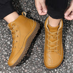 ⏰Limited-Time 70% OFF –Men's Barefoot Orthopedic Hiking Boots – Comfortable Leather, Arch Support, Non-Slip, Lace-Up Combat Boots for Work & Outdoors