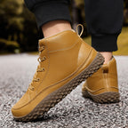 ⏰Limited-Time 70% OFF –Men's Barefoot Orthopedic Hiking Boots – Comfortable Leather, Arch Support, Non-Slip, Lace-Up Combat Boots for Work & Outdoors