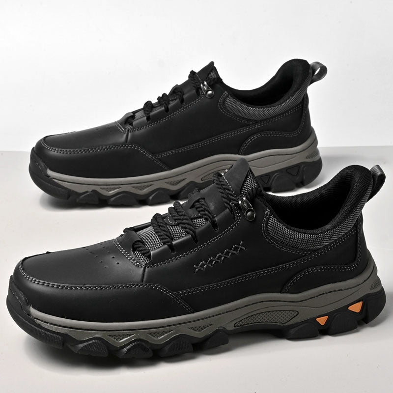 (💥Top Rated Choice) Men’s Handmade Leather Work Shoes – Waterproof, Arch Support, Pressure Relief, Wide Toe Box, Built for All-Day Comfort & Outdoor Use