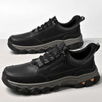 (💥Top Rated Choice) Men’s Handmade Leather Work Shoes – Waterproof, Arch Support, Pressure Relief, Wide Toe Box, Built for All-Day Comfort & Outdoor Use