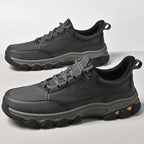 (💥Top Rated Choice) Men’s Handmade Leather Work Shoes – Waterproof, Arch Support, Pressure Relief, Wide Toe Box, Built for All-Day Comfort & Outdoor Use