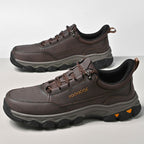 (💥Top Rated Choice) Men’s Handmade Leather Work Shoes – Waterproof, Arch Support, Pressure Relief, Wide Toe Box, Built for All-Day Comfort & Outdoor Use