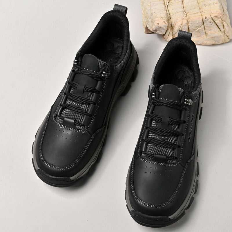 (💥Top Rated Choice) Men’s Handmade Leather Work Shoes – Waterproof, Arch Support, Pressure Relief, Wide Toe Box, Built for All-Day Comfort & Outdoor Use