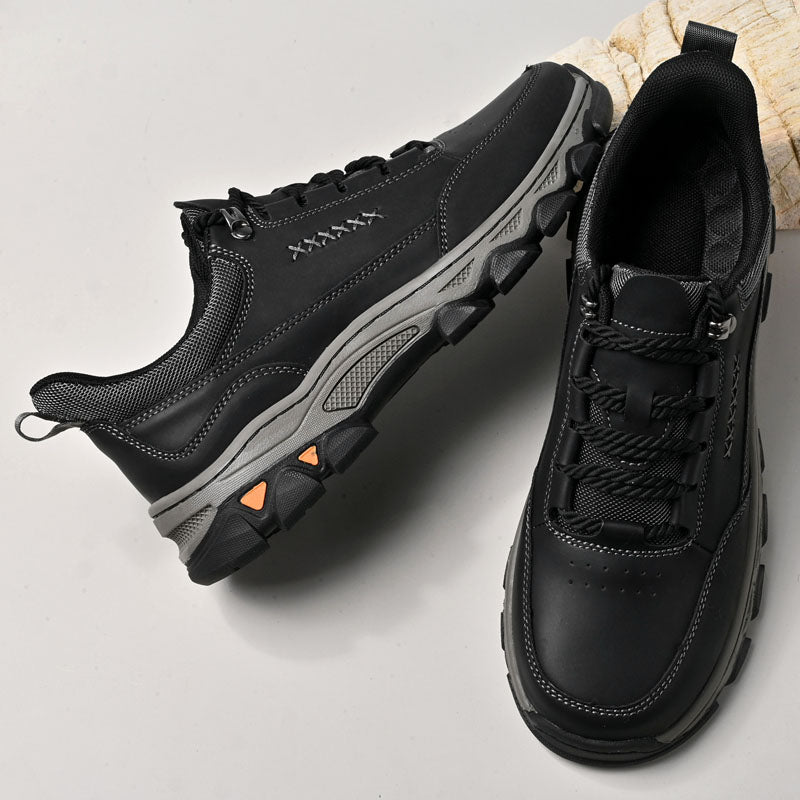 (💥Top Rated Choice) Men’s Handmade Leather Work Shoes – Waterproof, Arch Support, Pressure Relief, Wide Toe Box, Built for All-Day Comfort & Outdoor Use