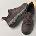 (💥Top Rated Choice) Men’s Handmade Leather Work Shoes – Waterproof, Arch Support, Pressure Relief, Wide Toe Box, Built for All-Day Comfort & Outdoor Use