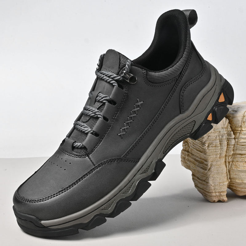 (💥Top Rated Choice) Men’s Handmade Leather Work Shoes – Waterproof, Arch Support, Pressure Relief, Wide Toe Box, Built for All-Day Comfort & Outdoor Use