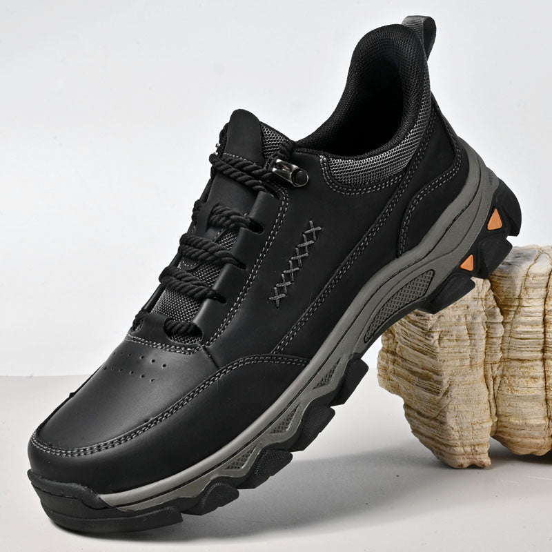 (💥Top Rated Choice) Men’s Handmade Leather Work Shoes – Waterproof, Arch Support, Pressure Relief, Wide Toe Box, Built for All-Day Comfort & Outdoor Use