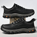 (💥Top Rated Choice) Men’s Handmade Leather Work Shoes – Waterproof, Arch Support, Pressure Relief, Wide Toe Box, Built for All-Day Comfort & Outdoor Use
