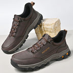 (💥Top Rated Choice) Men’s Handmade Leather Work Shoes – Waterproof, Arch Support, Pressure Relief, Wide Toe Box, Built for All-Day Comfort & Outdoor Use