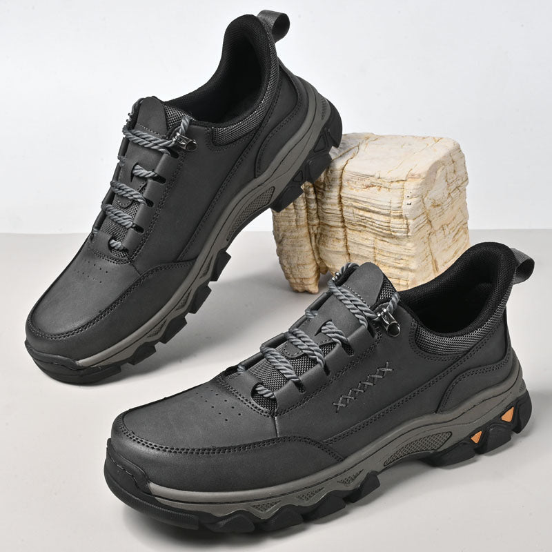 (💥Top Rated Choice) Men’s Handmade Leather Work Shoes – Waterproof, Arch Support, Pressure Relief, Wide Toe Box, Built for All-Day Comfort & Outdoor Use