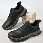 (💥Top Rated Choice) Men’s Handmade Leather Work Shoes – Waterproof, Arch Support, Pressure Relief, Wide Toe Box, Built for All-Day Comfort & Outdoor Use