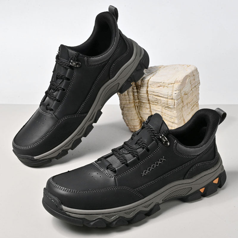 (💥Top Rated Choice) Men’s Handmade Leather Work Shoes – Waterproof, Arch Support, Pressure Relief, Wide Toe Box, Built for All-Day Comfort & Outdoor Use