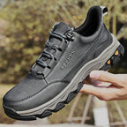 (💥Top Rated Choice) Men’s Handmade Leather Work Shoes – Waterproof, Arch Support, Pressure Relief, Wide Toe Box, Built for All-Day Comfort & Outdoor Use