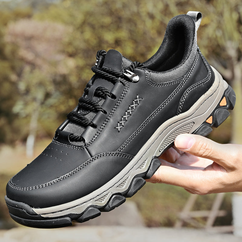 (💥Top Rated Choice) Men’s Handmade Leather Work Shoes – Waterproof, Arch Support, Pressure Relief, Wide Toe Box, Built for All-Day Comfort & Outdoor Use