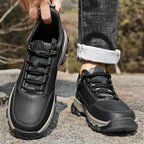 (💥Top Rated Choice) Men’s Handmade Leather Work Shoes – Waterproof, Arch Support, Pressure Relief, Wide Toe Box, Built for All-Day Comfort & Outdoor Use